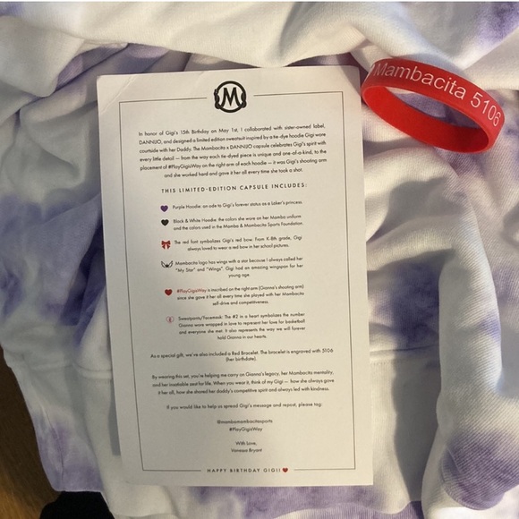 NWT Dannijo x Mambacita Purple and White Kobe Hoodie Sweatshirt. Size L. - Picture 8 of 12